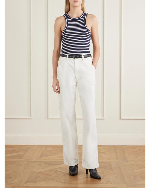 Nili Lotan Blue Hank Striped Cotton Tank