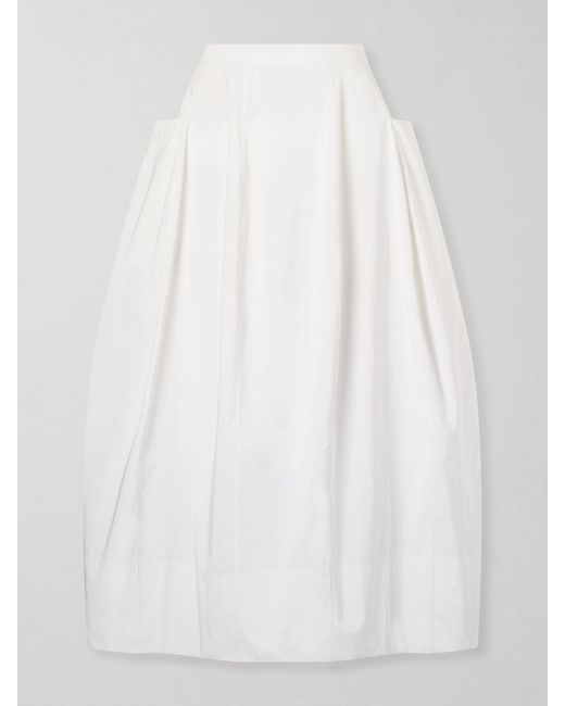 Tibi White Lantern Paneled Shell Skirt