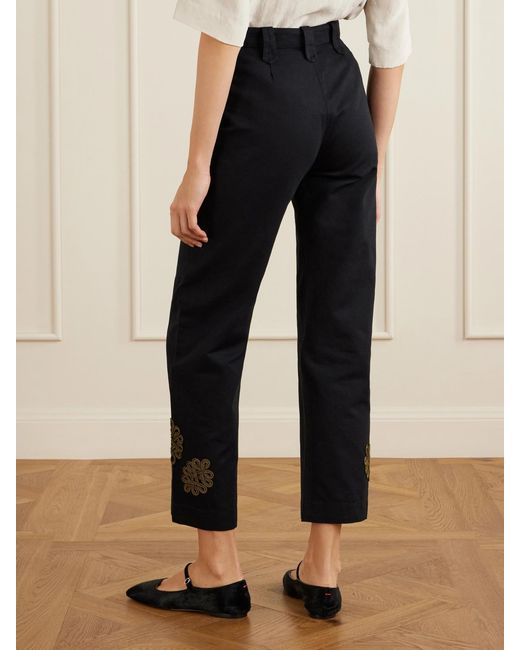 Bode Blue Looped Frog Wide-Leg Jeans