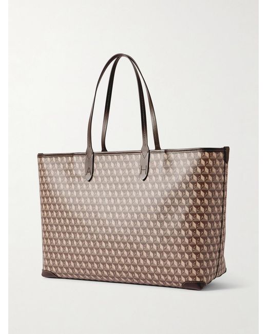 Anya Hindmarch Natural I Am A Plastic Bag Tote Aus Beschichtetem Canvas Mit Lederbesätzen