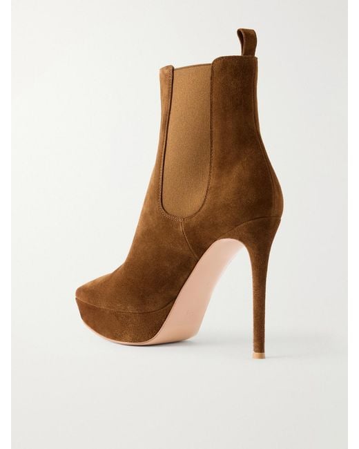 Gianvito Rossi Brown 85 Suede Ankle Boots