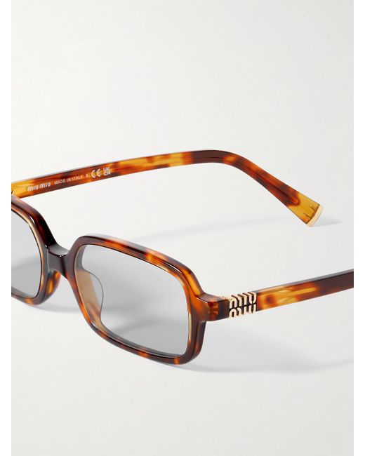 Miu Miu Multicolor Rectangular-Frame Acetate Sunglasses