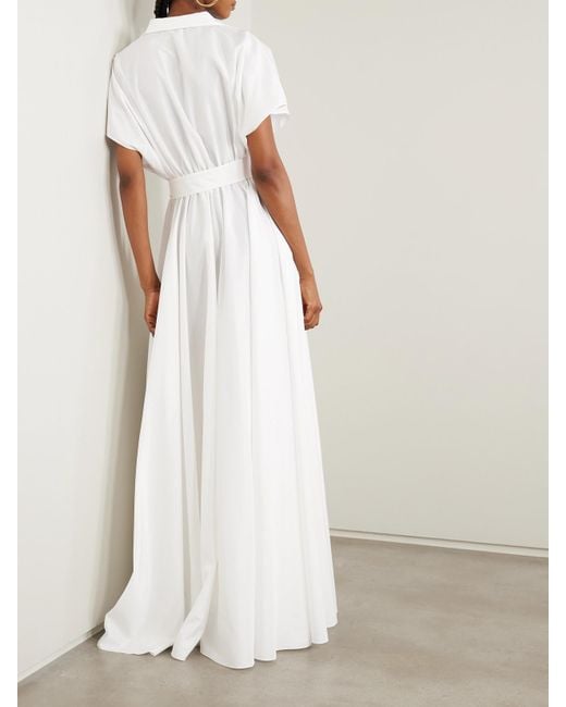 Robe Du Soir En Popeline À Fronces Et À Ceinture Norma Kamali en coloris White