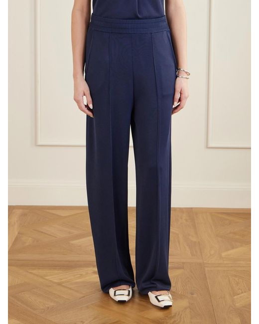 Lanvin Blue Knitted Wide-Leg Pants