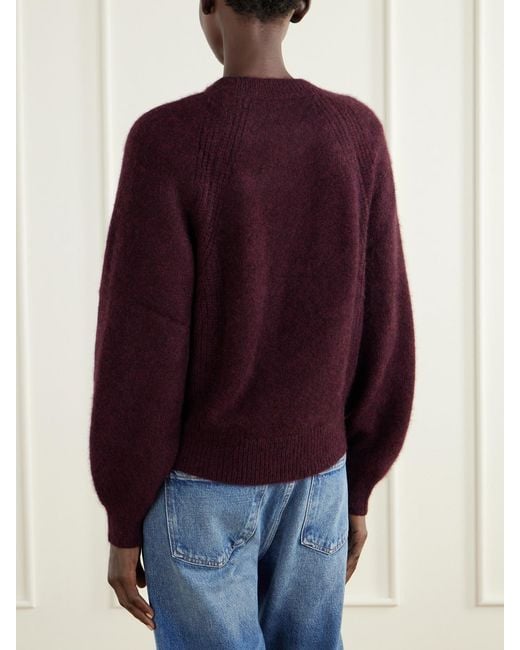 Allude Purple Cashmere And Silk-Blend Sweater