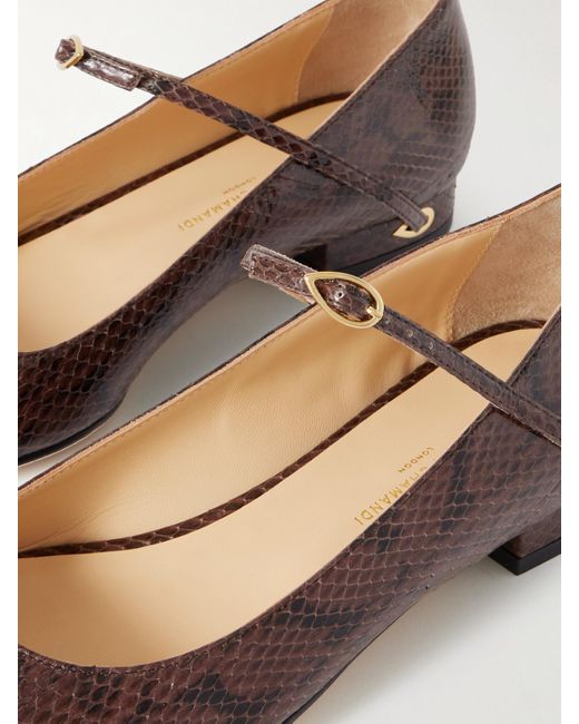 JENNIFER CHAMANDI Brown Lorenzo 20 Elaphe Point-Toe Flats