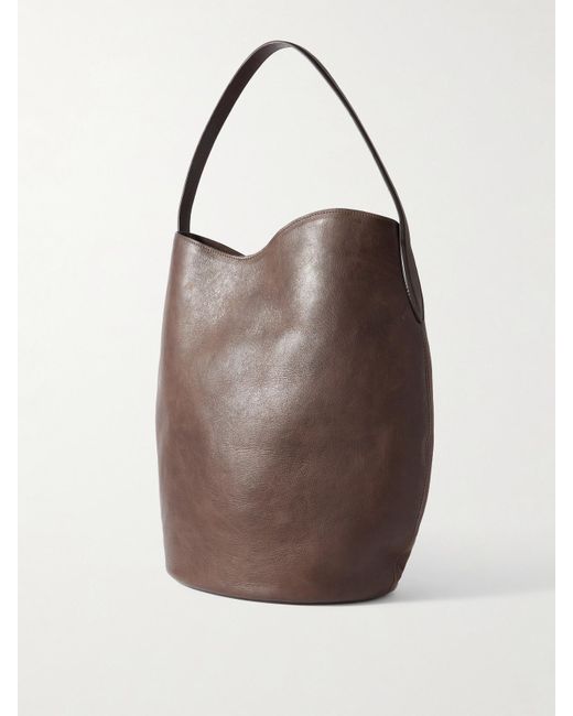 Liffner Brown Buckled Leather Bucket Bag