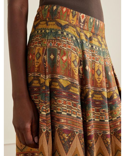 Emporio Sirenuse Natural Kendal Desert Printed Woven Silk-Blend Maxi Skirt