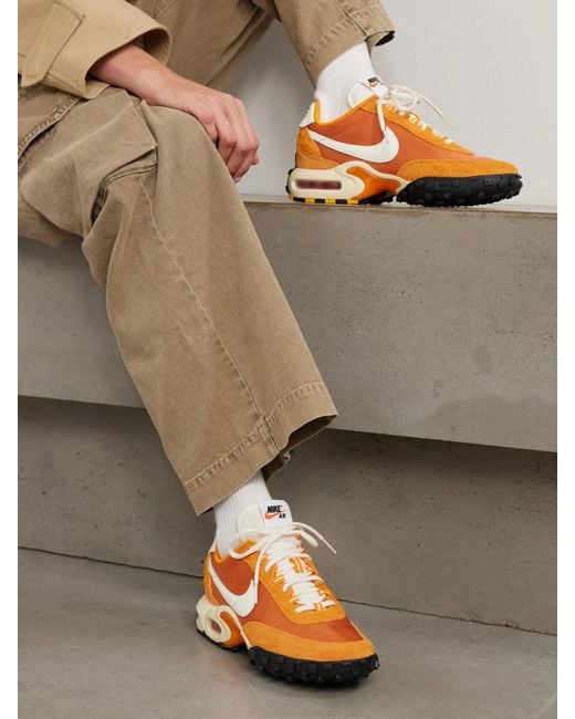 Nike Orange Air Max Waffle Sp Sneakers Aus Veloursleder Und Mesh Mit Nubukleder- Und Lederbesätzen