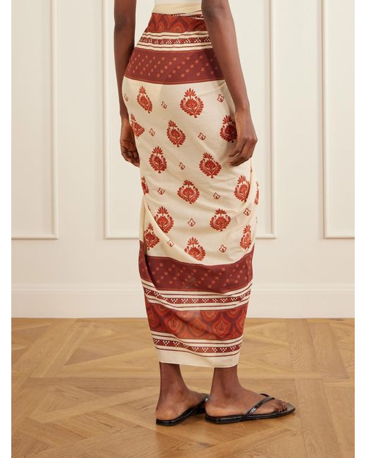 Johanna Ortiz White Spirit Of The Rider Printed Cotton Pareo