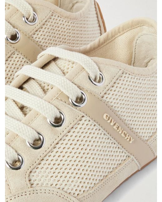 Givenchy White Sneakers Aus Mesh Mit Leder- Und Velourslederbesätzen