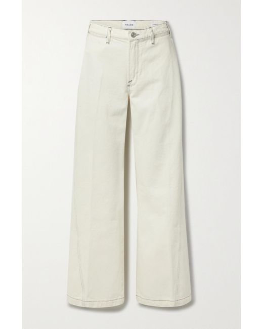 FRAME Denim Le Baggy High-rise Jeans in Cream (Natural) | Lyst UK