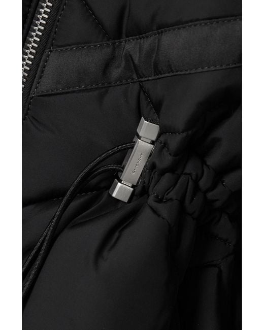 Givenchy Black Convertible Quilted Padded Shell Jacket