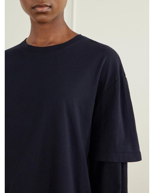 Agolde Blue Lois Layered Organic Cotton-Jersey T-Shirt