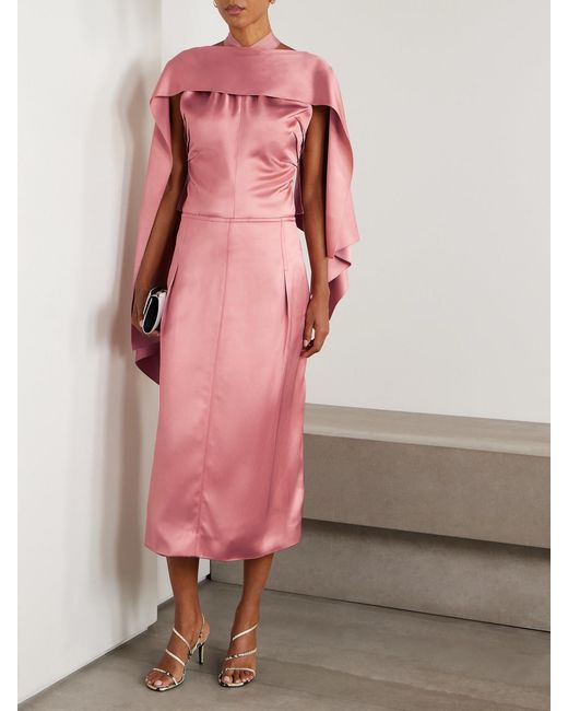Lanvin Pink Scarf-Detailed Draped Satin Top
