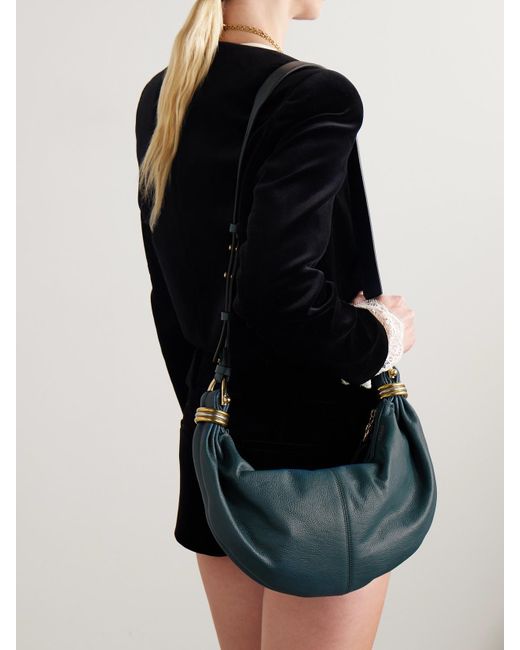Chloé Blue Bracelet Schultertasche Aus Strukturiertem Leder Mit Verzierungen