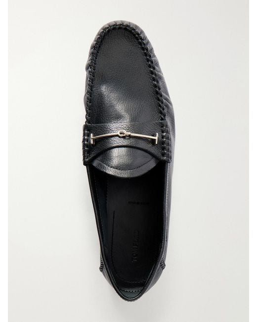 Tom Ford Black Embellished Leather Loafers