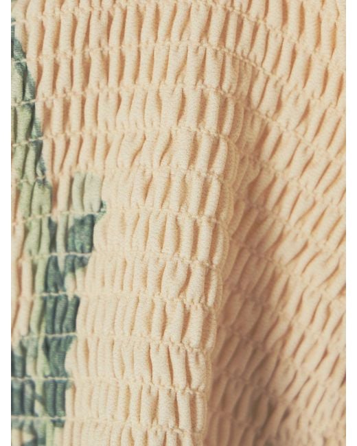 Totême  Natural Shirred Floral-Print Recycled Bikini Briefs
