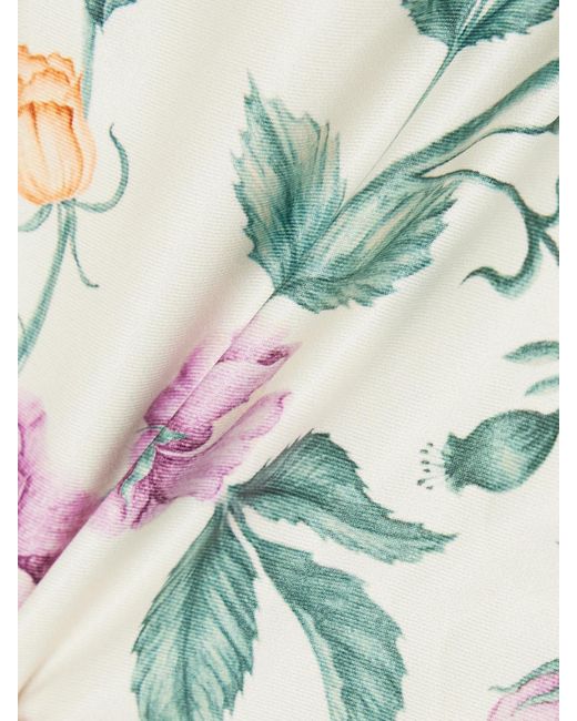 Agua Bendita White Salm Chinesis Neckholder-Badeanzug Aus Recyceltem Stretch-Material Mit Blumenprint Zum Binden