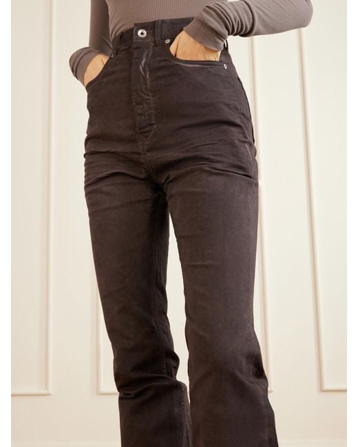 Rick Owens Gray Bolan High-Waist Flared Jeans