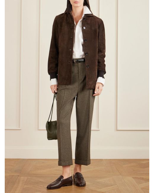 Loro Piana Brown Maremma Suede Jacket