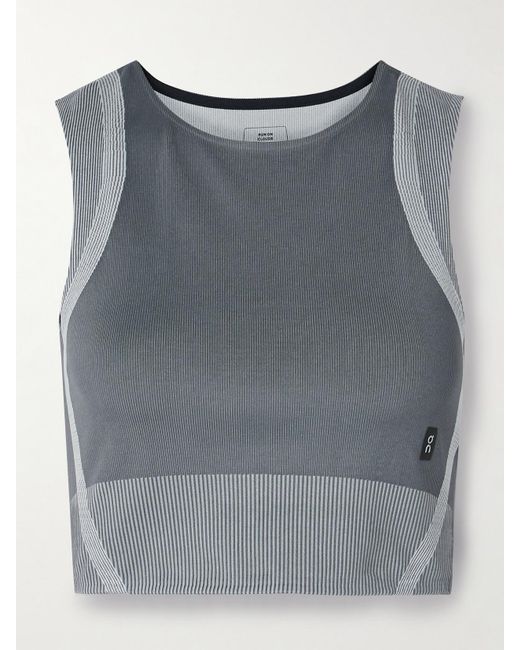 On Shoes Gray Studio Verkürztes Tanktop Aus Recyceltem Geripptem Stretch-Material