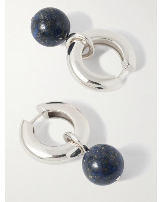 Agmes Blue Sonia Recycled Sterling Lapis Lazuli Hoop Earrings