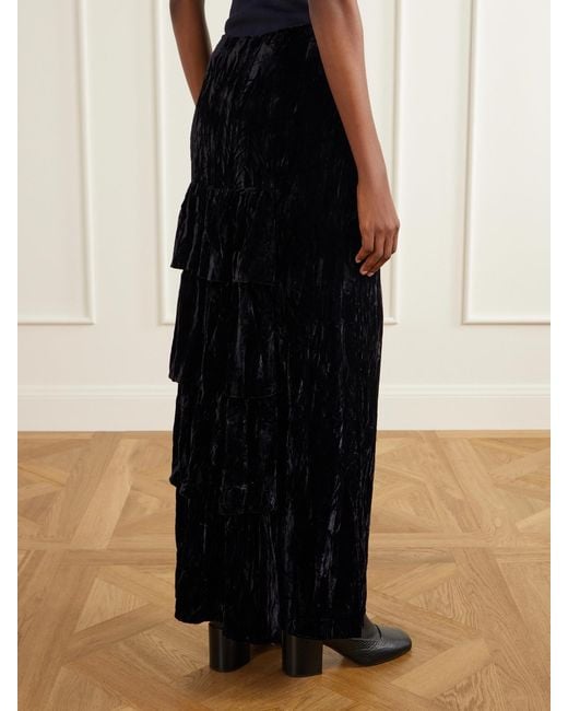 Anna Sui Black Velvet Maxi Skirt