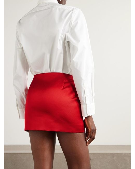 Givenchy Red Silk-Gabardine Mini Skirt
