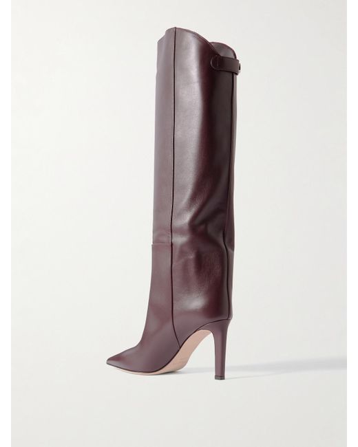 Jimmy Choo Purple Alizze 85 Kniehohe Stiefel Aus Leder