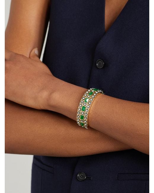 Roxanne Assoulin Metallic The Duchesse Set Aus Drei Goldfarbenen Armbändern Mit Cubic Zirkonia Und Emaille