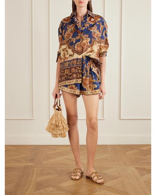 Zimmermann Blue Aster Printed Silk Shirt