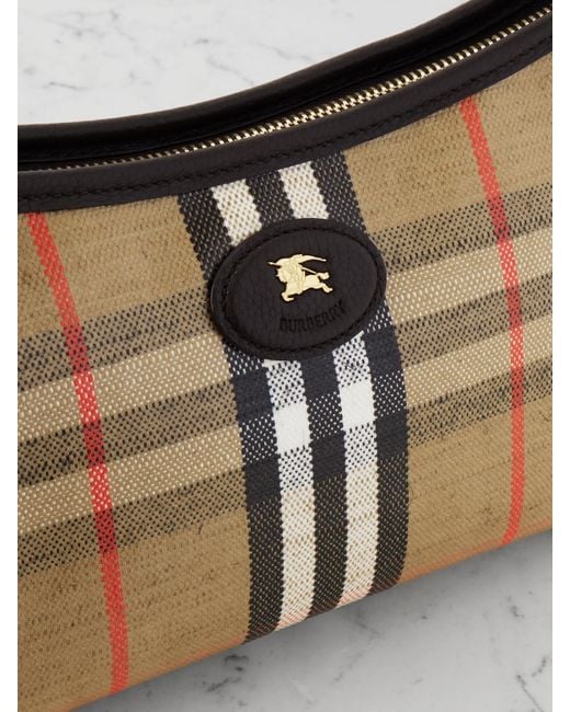 Burberry Multicolor Schultertasche Aus Kariertem Canvas Mit Lederbesätzen