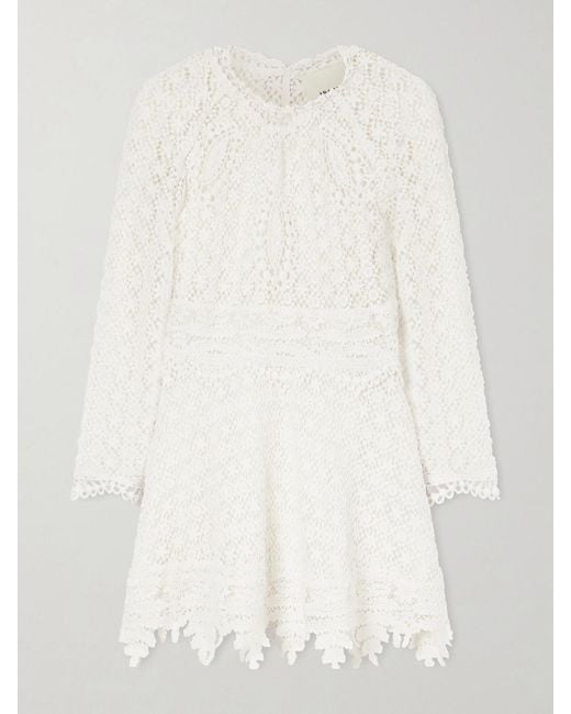 Isabel Marant White Hizene Cotton-Guipure Lace Mini Dress