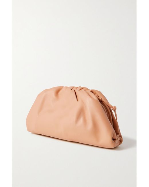 Bottega Veneta Natural Pouch Small Gathered Leather Clutch