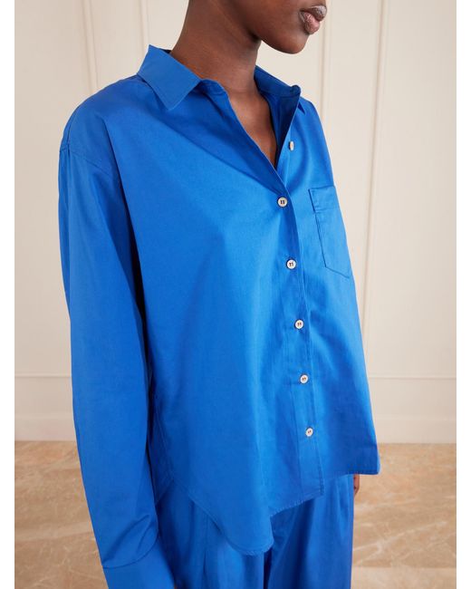 Jamie Haller Blue The Logo Weekend Cotton Shirt
