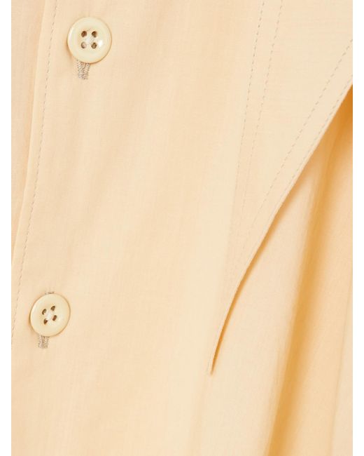 Lemaire Natural Tie-Neck Cotton-Muslin Shirt