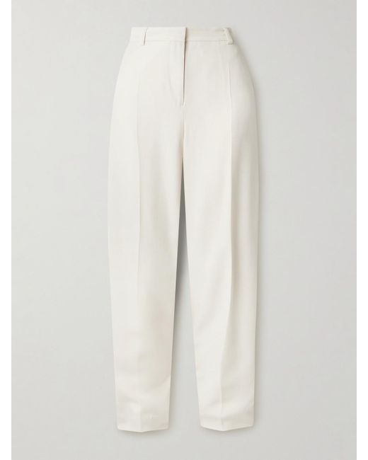 Totême  White Crepe Tapered Pants