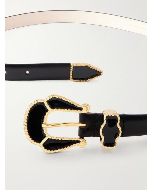 DEHANCHE White Santo Enamel Leather Belt