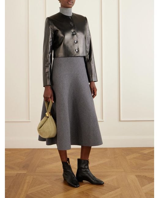Brandon Maxwell Black The Ryder Leather Jacket