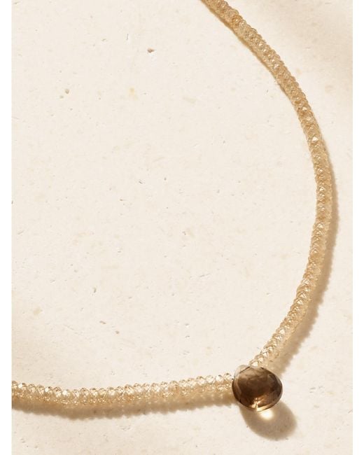JIA JIA Natural Raindrop 14-Karat Smoky Quartz And Zircon Necklace