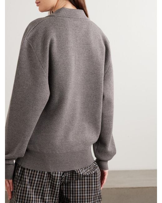 Rohe Gray Wool And Cashmere-Blend Polo Shirt