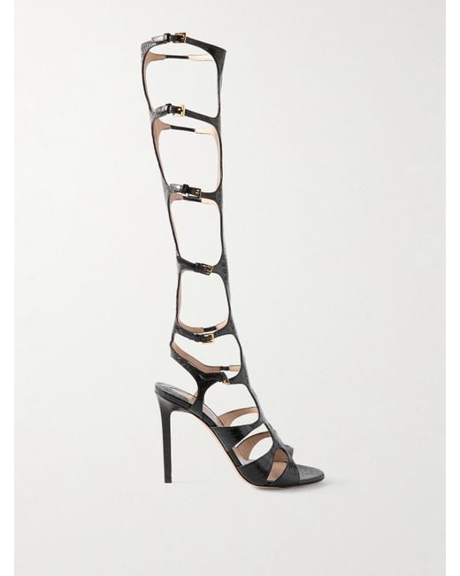 Tom Ford White Paradise Buckled Leather Sandals