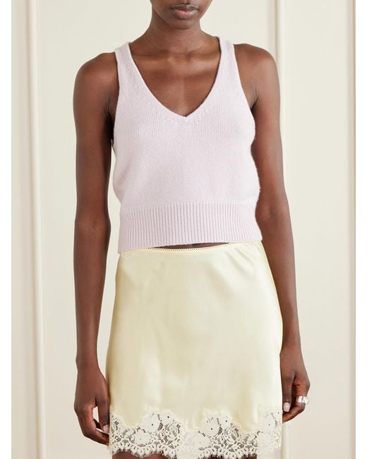 Brandon Maxwell Pink The Reese Silk And Cashmere-Blend Tank