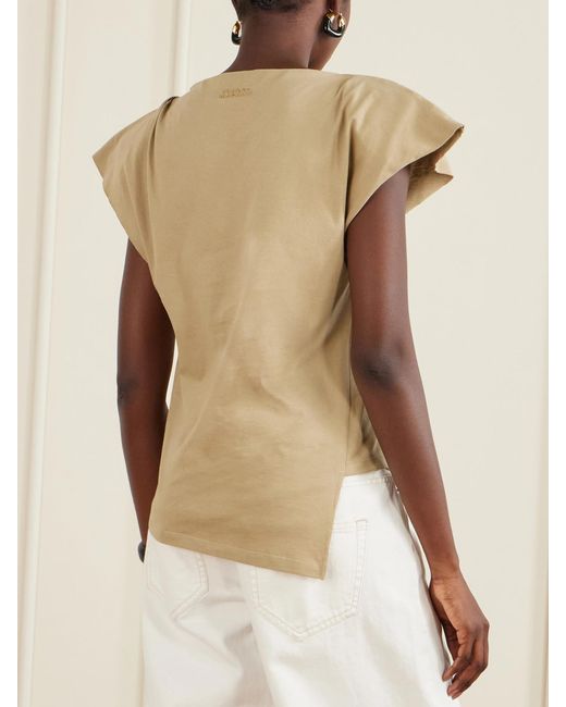 Isabel Marant White Sebani Asymmetric Cotton-Jersey T-Shirt