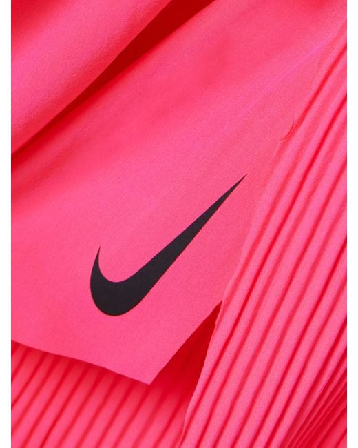 Nike Pink Aeroswift Shorts Aus Dri-Fit Adv-Material Mit Print Und Plissee