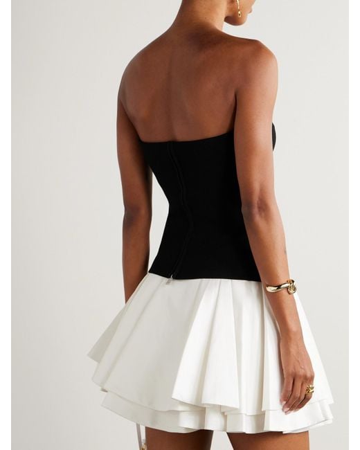 Jonathan Simkhai Black Isabelle Ponte And Taffeta Midi Dress