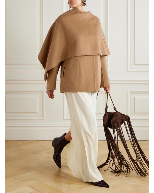 Manteau En Feutre De Laine Mélangée À Superposition Et À Drapé Dak Altuzarra en coloris Natural