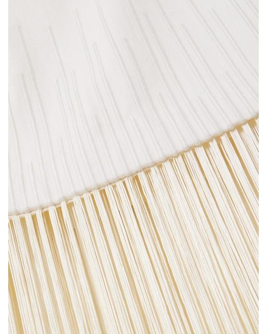 ANDRES OTALORA Natural Aurora Stutil Fringed Embroidered Cotton-Twill Maxi Skirt