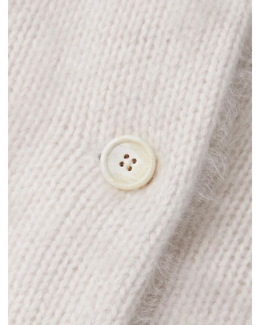James Perse Natural Halo Brushed-Cashmere Cardigan